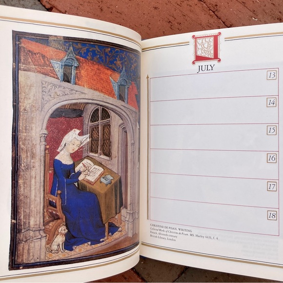 1985 The Medieval Woman An Illuminated Book of Days Calendar Journal History - Picture 1 of 15